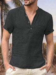 Men's Solid Color Half-open Shirt