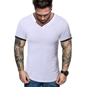 Mens V-Neck Slim Short Sleeve T-Shirt