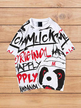 Casual loose print T-shirt