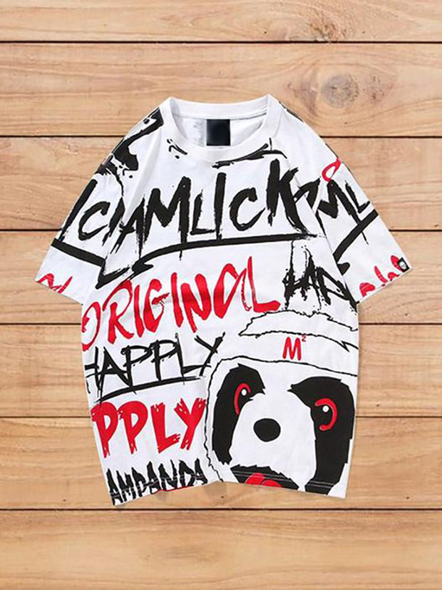 Casual loose print T-shirt