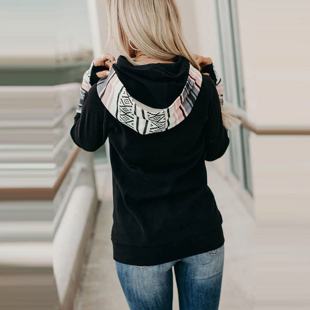 Colorblock Hooded Street Pullover Sweatshirt