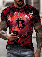 Fashion Trend Bitcoin Print T-shirt