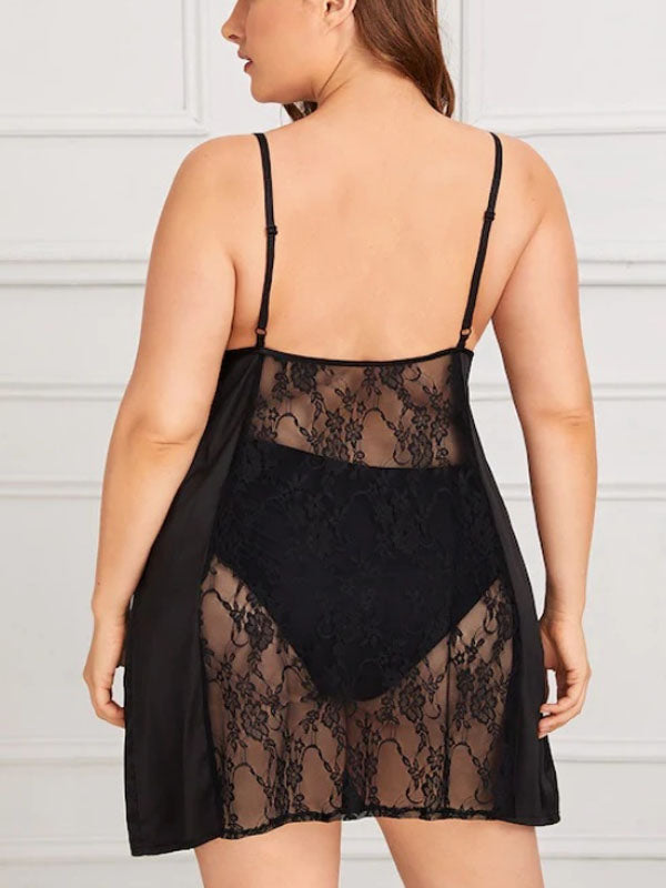 Sexy Lace Plus Size Suspenders Dress