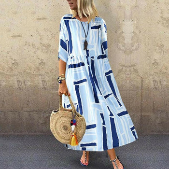 Women's Geometric Patterns Printed Loose Dress