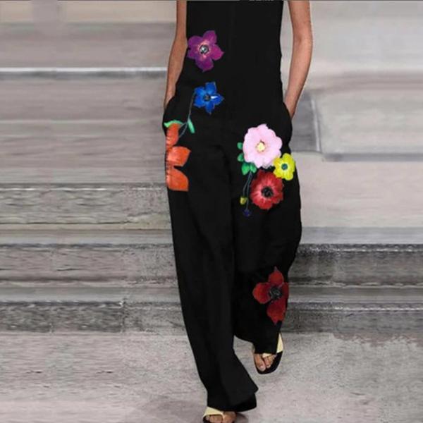 Neocozy  Sleeveless Creative Printed Casual Women's Jumpsuit