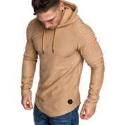 MENSCASE - Men's plain long sleeve hooded sweatshirt