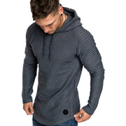 MENSCASE - Men's plain long sleeve hooded sweatshirt