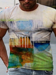Mens Casual Short Sleeve Printed T-Shirt