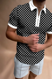 Polka Dot short sleeve polo shirt