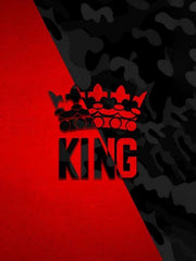 Fashion men’s color block KING T-shirt