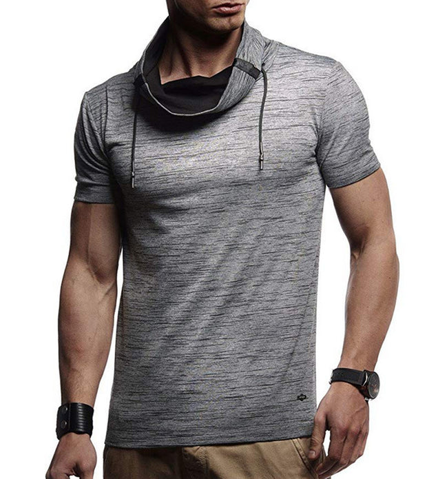 Mens Fashion Casual Stitching Contrast Short Sleeve T-Shirt