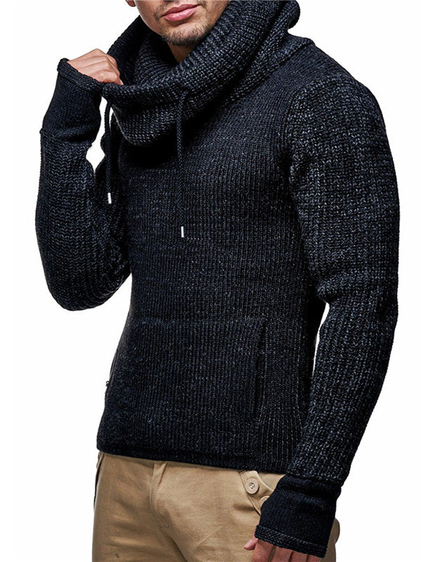 Men's Fashion High Neck Knitted Pullover Sweater