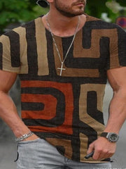 Mens Casual Short Sleeve Printed T-Shirt
