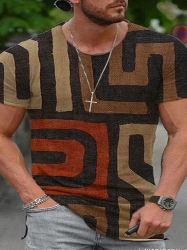 Mens Casual Short Sleeve Printed T-Shirt