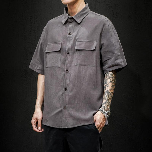 Men's Fashion Tooling Short-sleeved Shirt