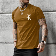 Street style poker print short sleeve T-shirt