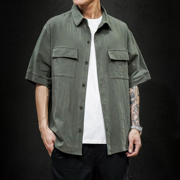 Men's Fashion Tooling Short-sleeved Shirt