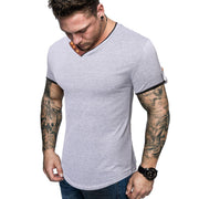 Mens V-Neck Slim Short Sleeve T-Shirt