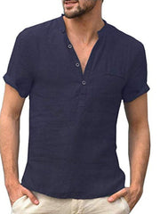 Men's Solid Color Half-open Shirt