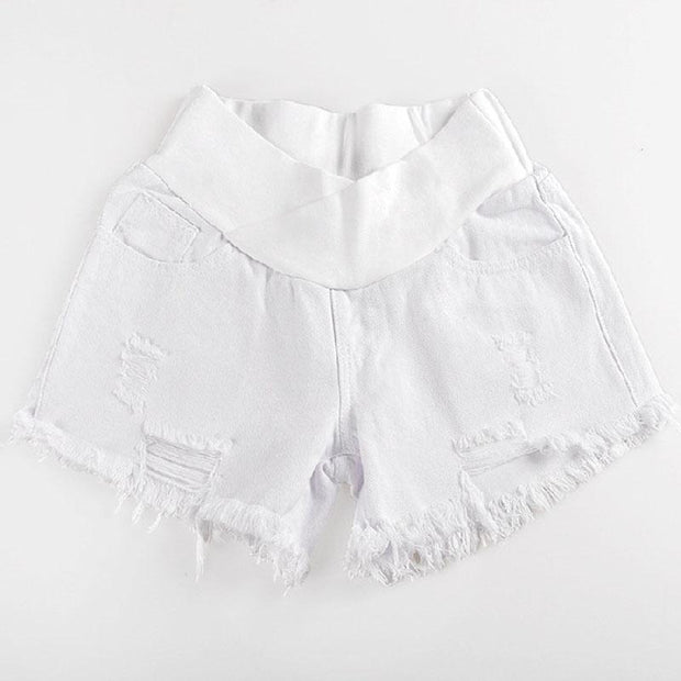 Maternity Wear New Loose Raw Denim Belly Shorts