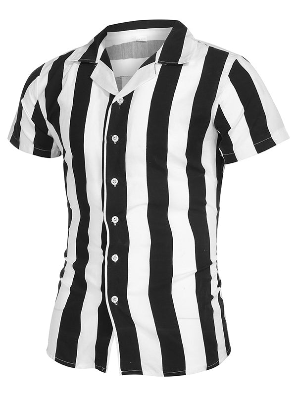 Mens Striped Casual Print Shirt