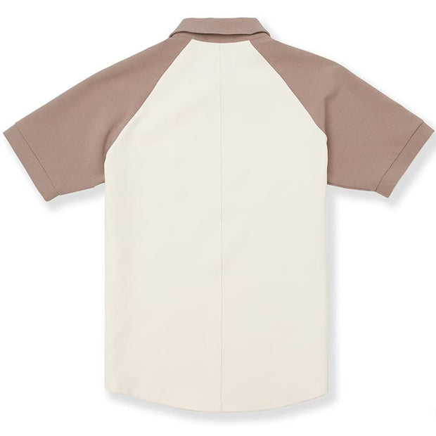 Colorblock lapel polo shirt
