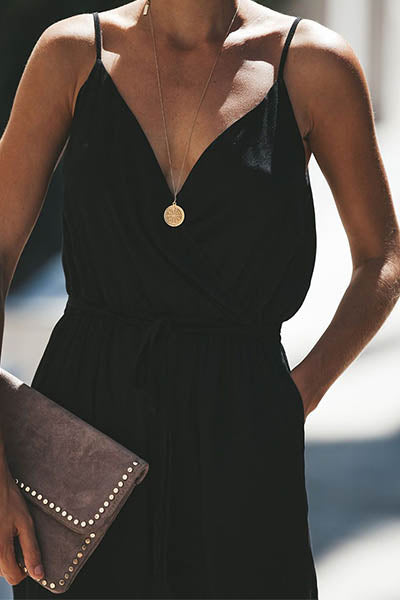 Ladies New Fashion Sexy Printed Halter V-neck Sling Jumpsuit