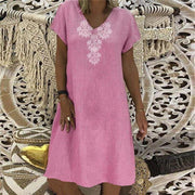Pattern Printed Casual Plain Dress