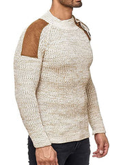 Men's Fashion Casual Buttoned Mixed Color Slim Sweater