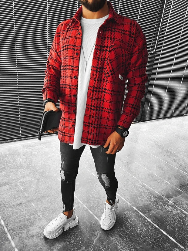 Fashion street houndstooth check texture jacket