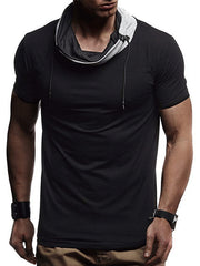 Mens Fashion Casual Stitching Contrast Short Sleeve T-Shirt
