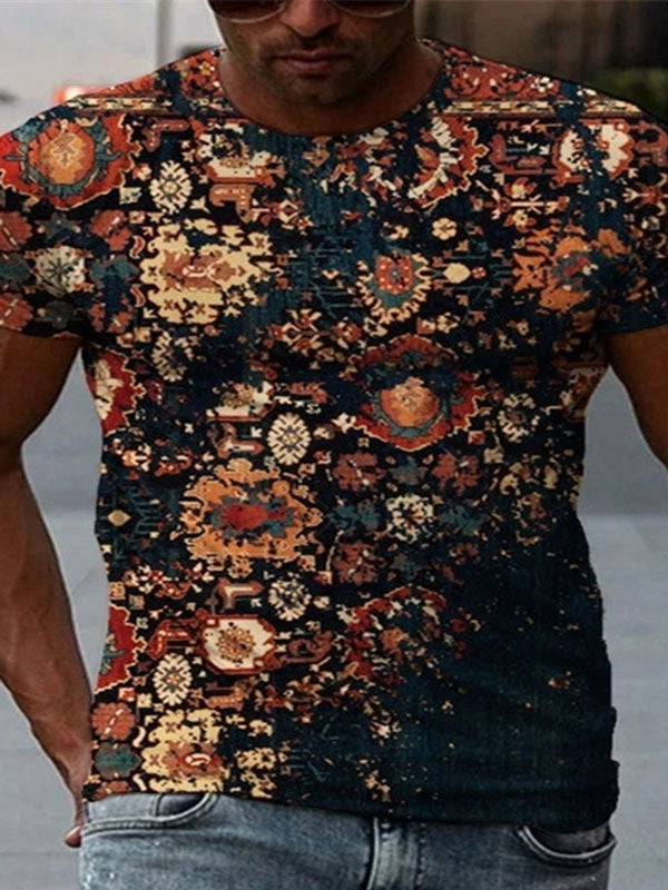 Mens Casual Short Sleeve Printed T-Shirt