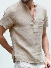 Men's Solid Color Half-open Shirt