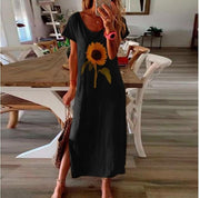 Sunflower Plant Women's Printed Side Split Dress