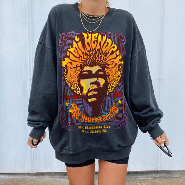Fashion tie-dye printed long-sleeved sweatshirt
