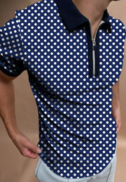 Polka Dot short sleeve polo shirt