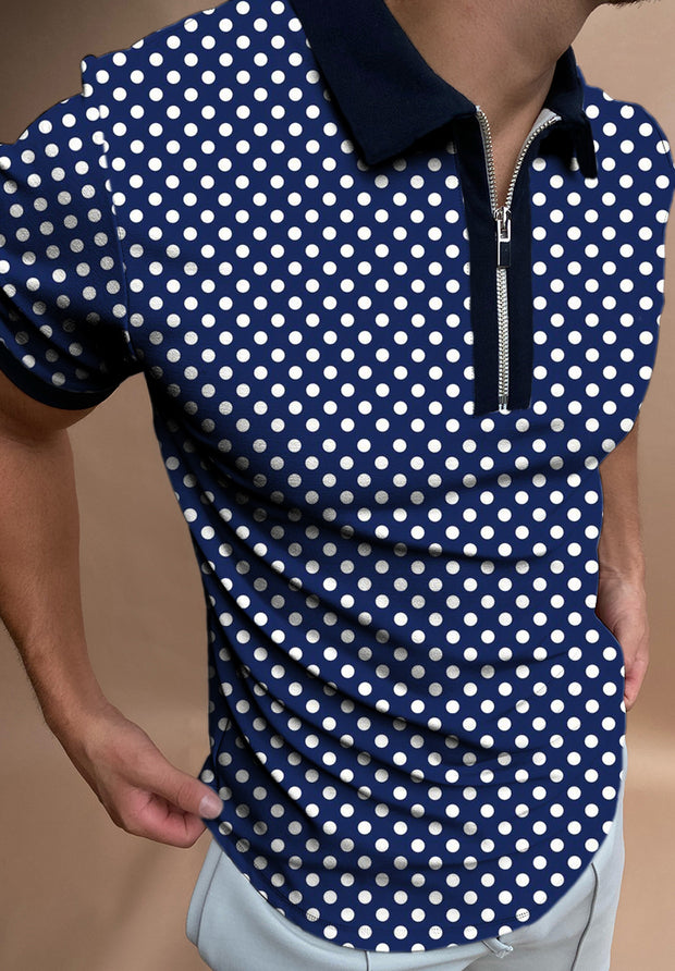 Polka Dot short sleeve polo shirt