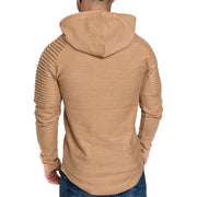 MENSCASE - Men's plain long sleeve hooded sweatshirt