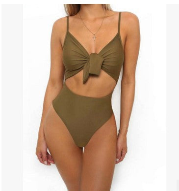 Sexy One-piece Bikini In Solid Color