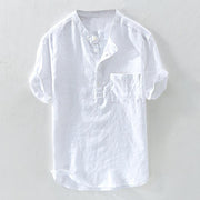 Men's Summer Casual Short-sleeved Stand Collar Shirt