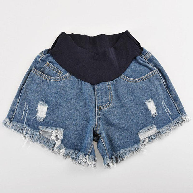 Maternity Wear New Loose Raw Denim Belly Shorts