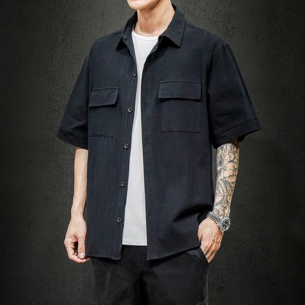 Men's Fashion Tooling Short-sleeved Shirt