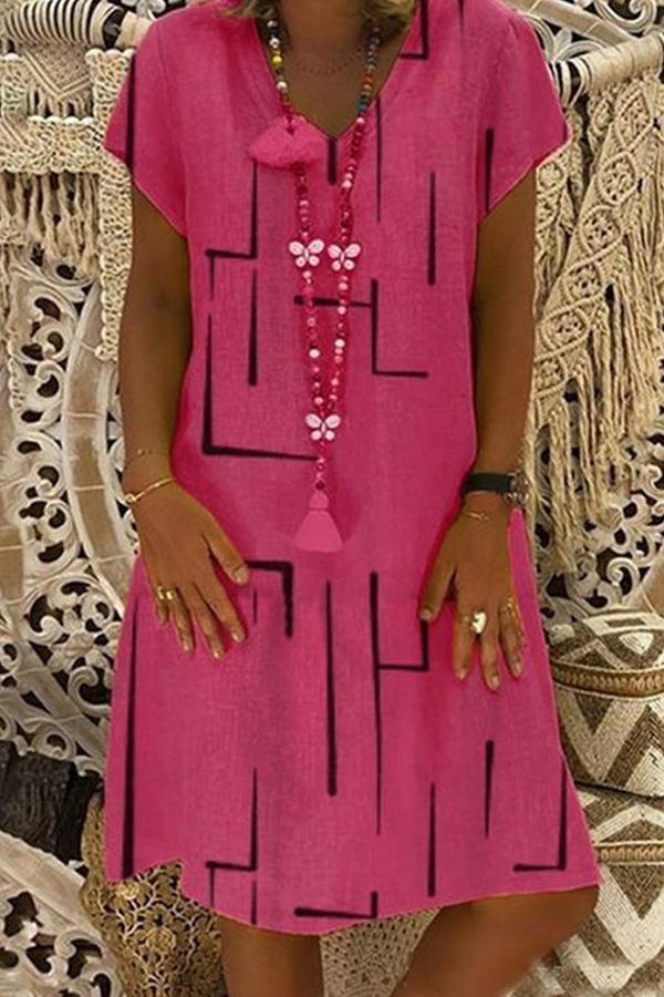 Women Dresses Shift Daily Boho Geometric Patterns Dresses