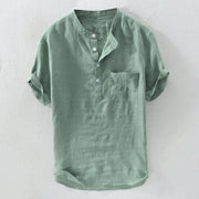 Men's Summer Casual Short-sleeved Stand Collar Shirt