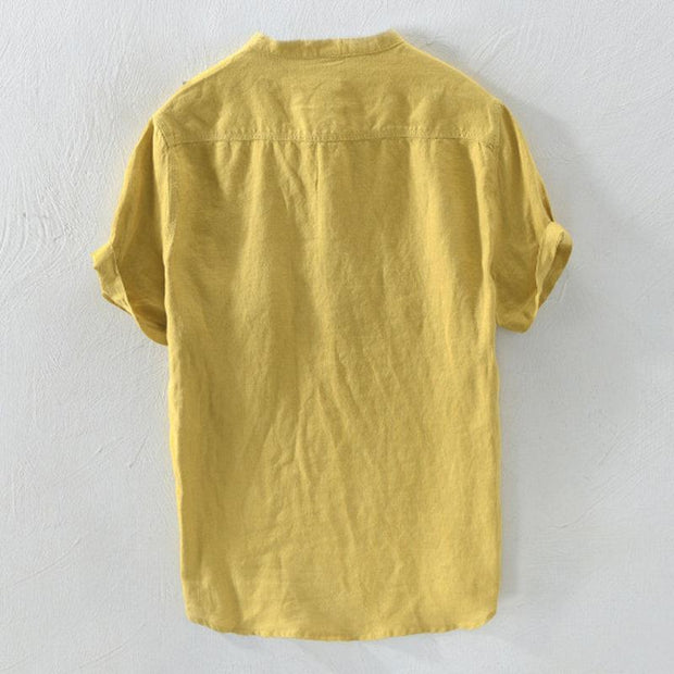 Men's Summer Casual Short-sleeved Stand Collar Shirt