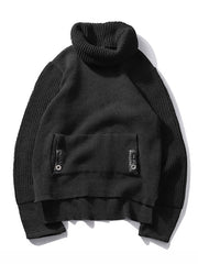 Men's Vintage High Neck Knitted Sweater