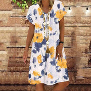 Sexy V-neck Printed sleeveless Woman' Dress