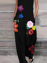 Neocozy  Sleeveless Creative Printed Casual Women's Jumpsuit