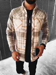 Casual Check Textured Long Sleeve Jacket